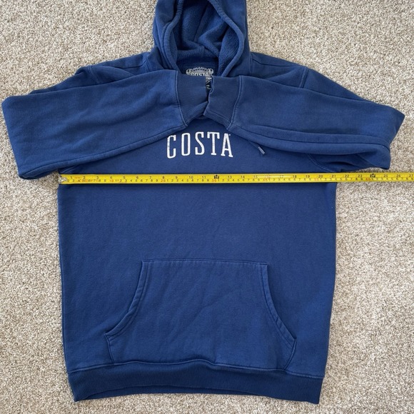 Costa Del Mar Size S Born On The Water Blue Drawstring Kangaroo Pouch Hoodie - Picture 6 of 8
